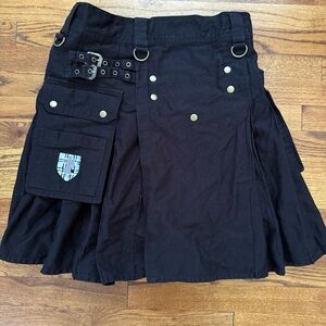 Mens DNKE DAMN NEAR KILT'EM Black Utility Kilt Size M C25